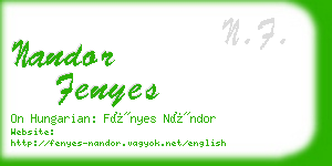 nandor fenyes business card